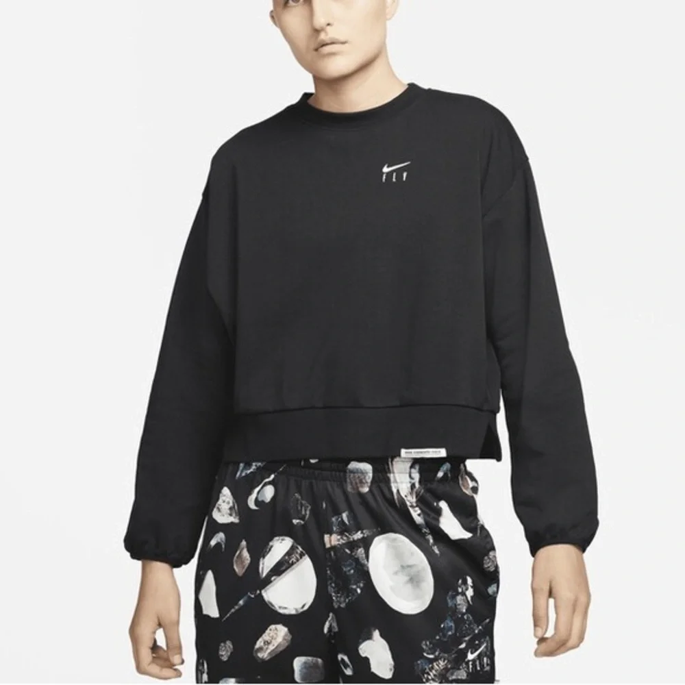 Nike Black Swoosh Fly Standard Issue Basketball Crew-Neck We Fly To Defy